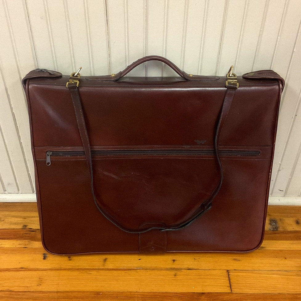 Vintage Brown Leather Bottega Veneta Overnight Garment Bag