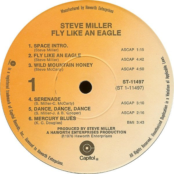 Steve Miller Band : Fly Like An Eagle (LP,Album)