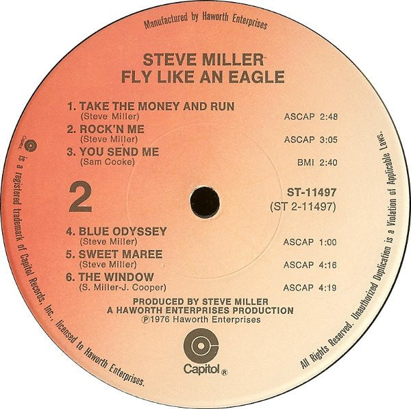 Steve Miller Band : Fly Like An Eagle (LP,Album)