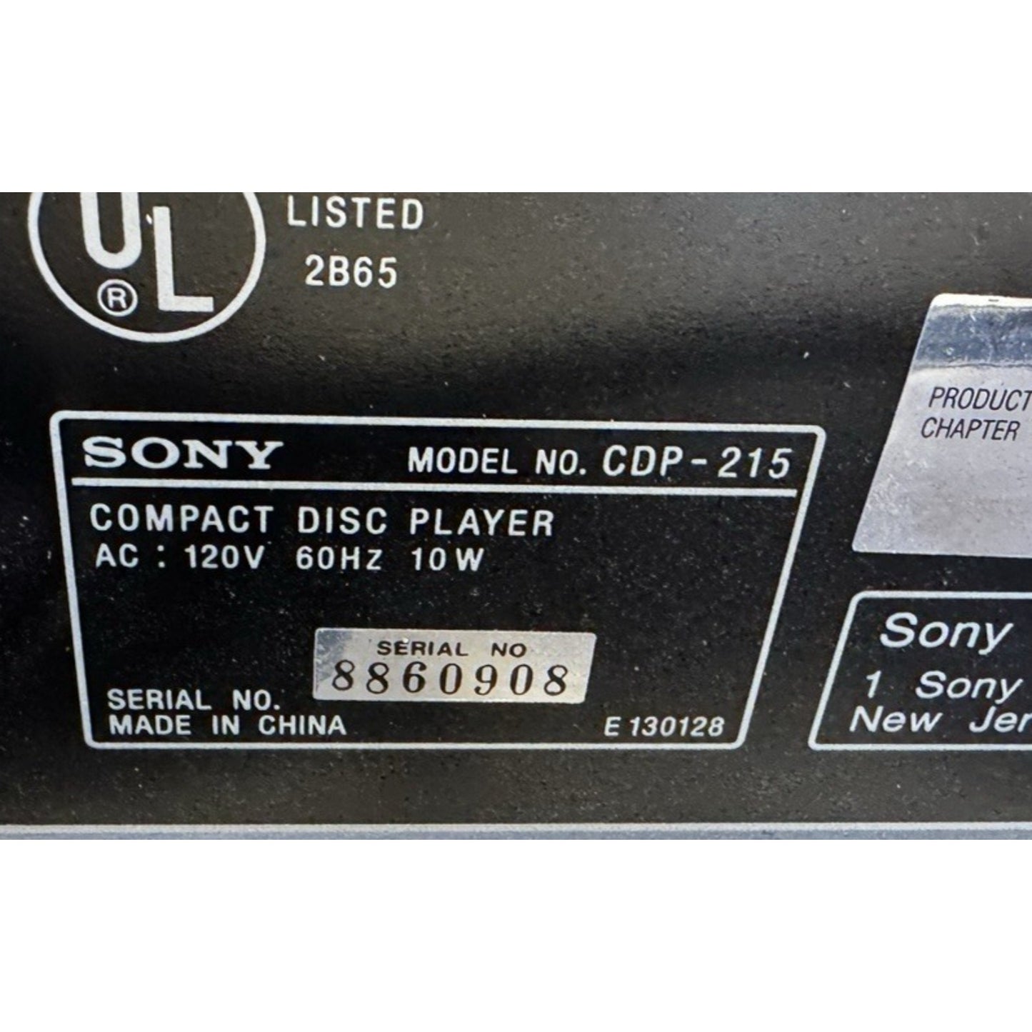 Sony CDP-CE215 5-Disc CD Player – Black, Display Screen, No Remote Tested