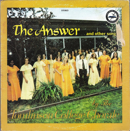 Tomlinson College Chorale : The Answer And Other Songs (LP)