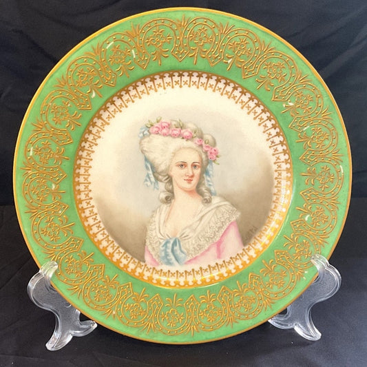 Antique Elite Limoges Portrait Plate - Mme. de Lamballe Artist