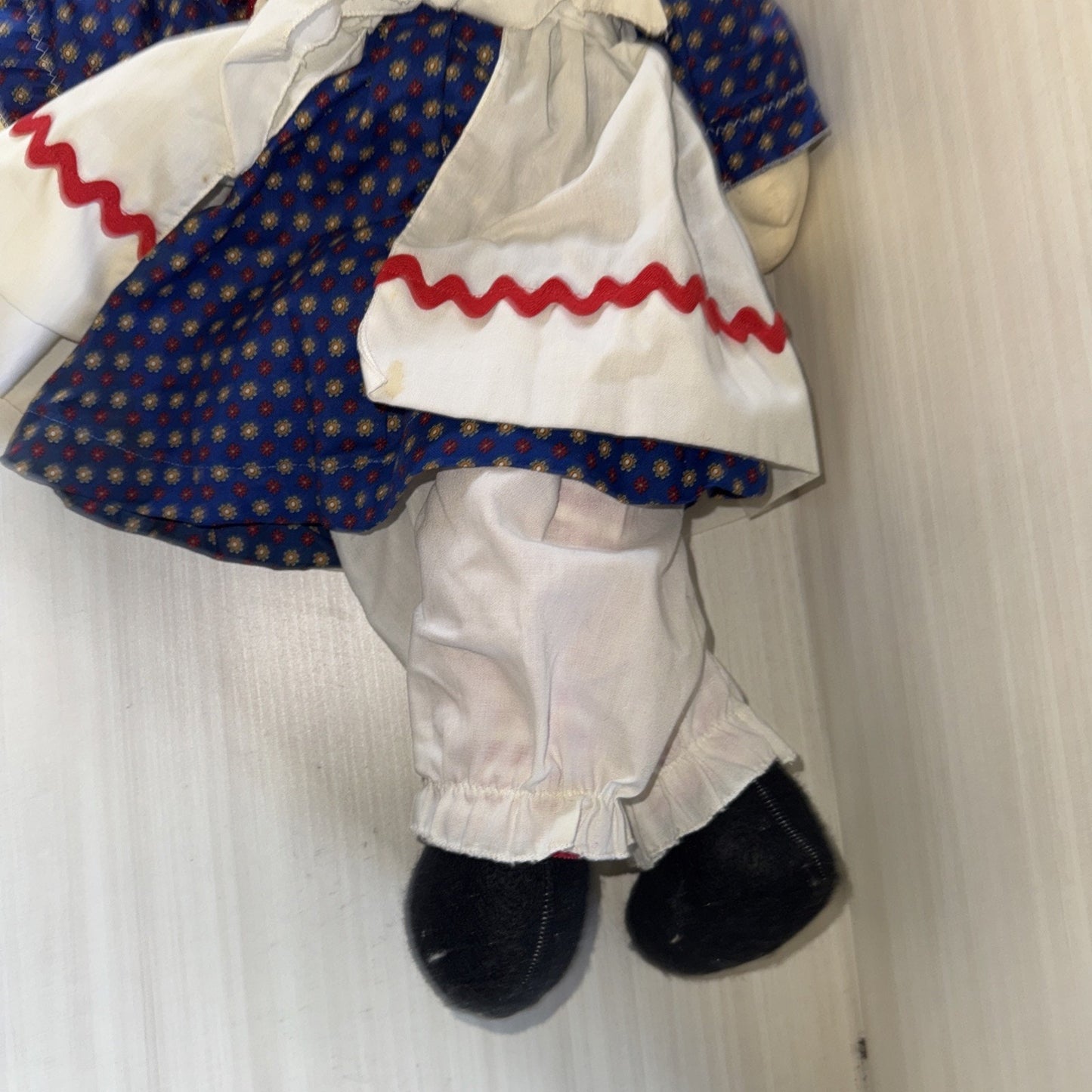 Raggedy Ann Doll VTG Handmade 22" Stuffed Toy Red Hair Cloth