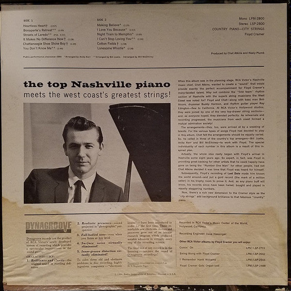 Floyd Cramer : Country Piano-City Strings (LP,Album,Mono)