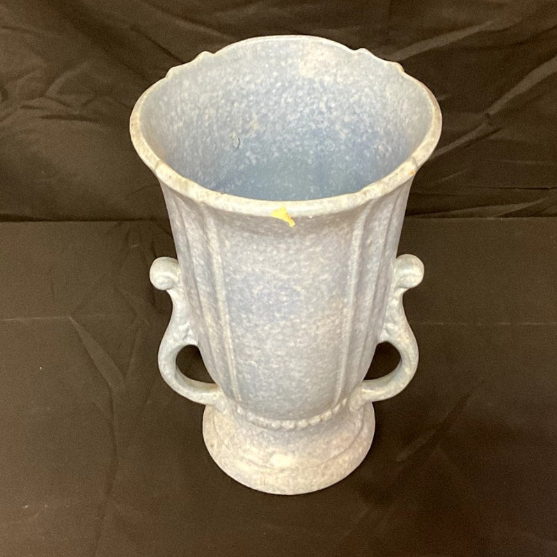 123 USA Blue Splatter Art Pottery Vase circa 1930s