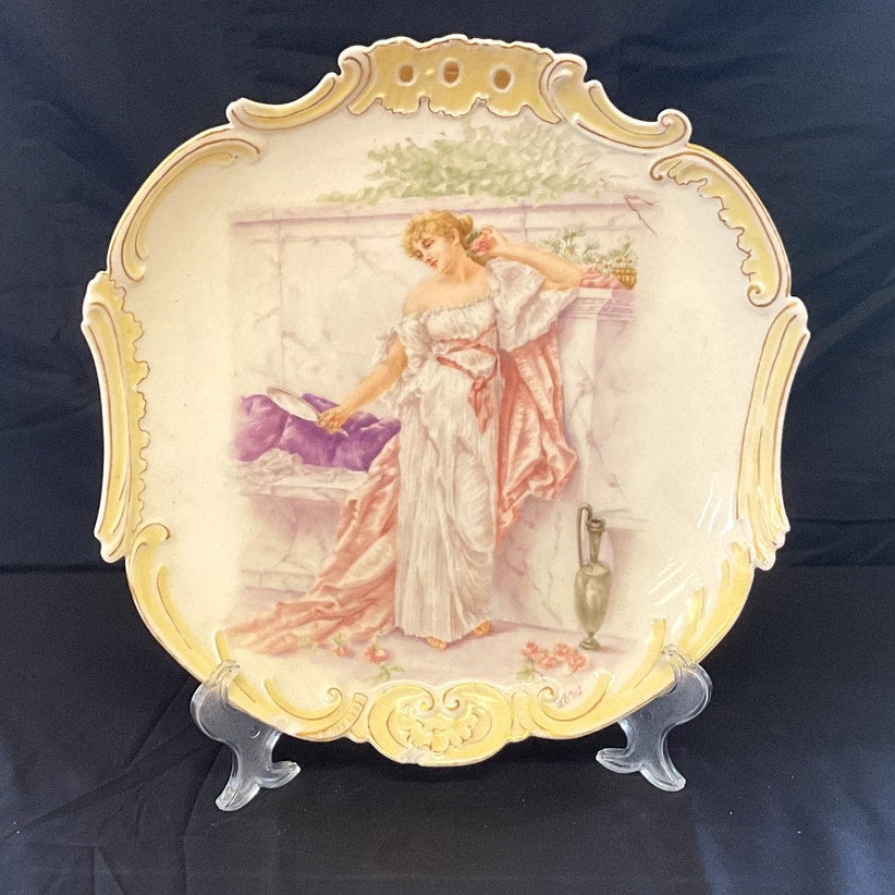 Unique Antique William Guerin Limoges Hand Painted Porcelain Wall Plate