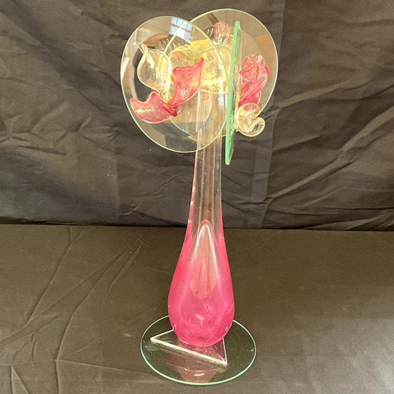 Art Glass Vase circa 1960-1980 Candle Holder