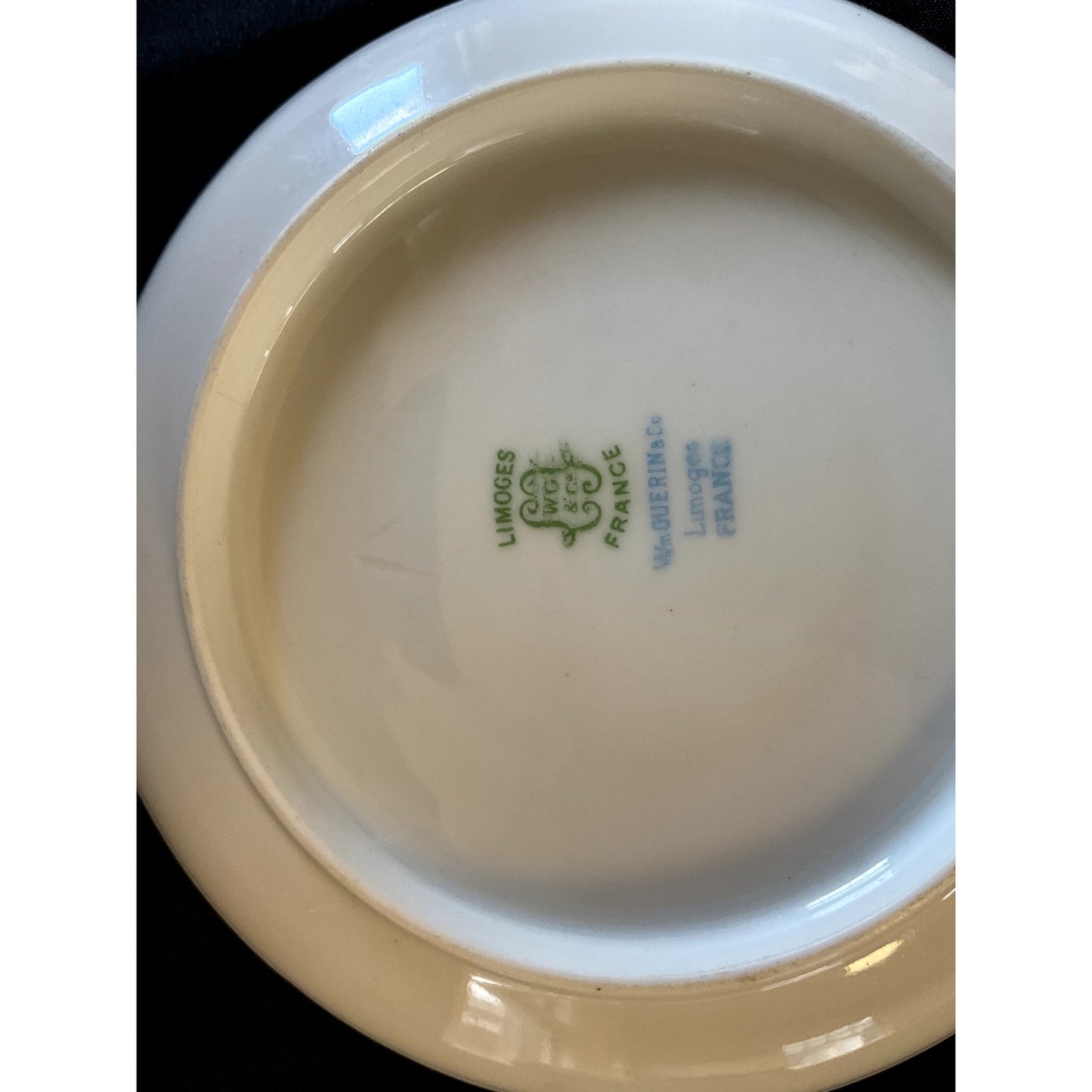 Wm Guering & Co. Limoges Gilded Bouillon Cup & Saucer circa 1900s
