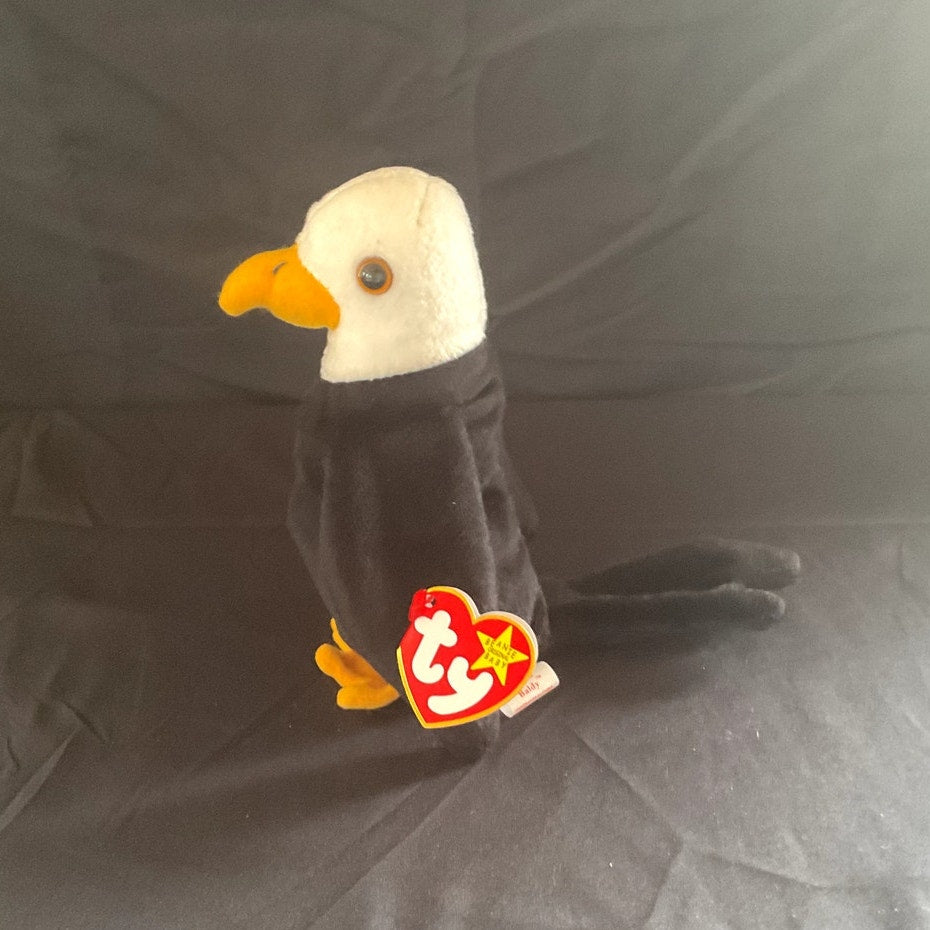 (Rare) Vintage TY Beanie Baby - "Baldy," 1996, Made w/ PVC Pellets