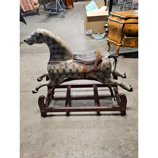 Antique Whitney Reed Victorian Wood Glider Horse