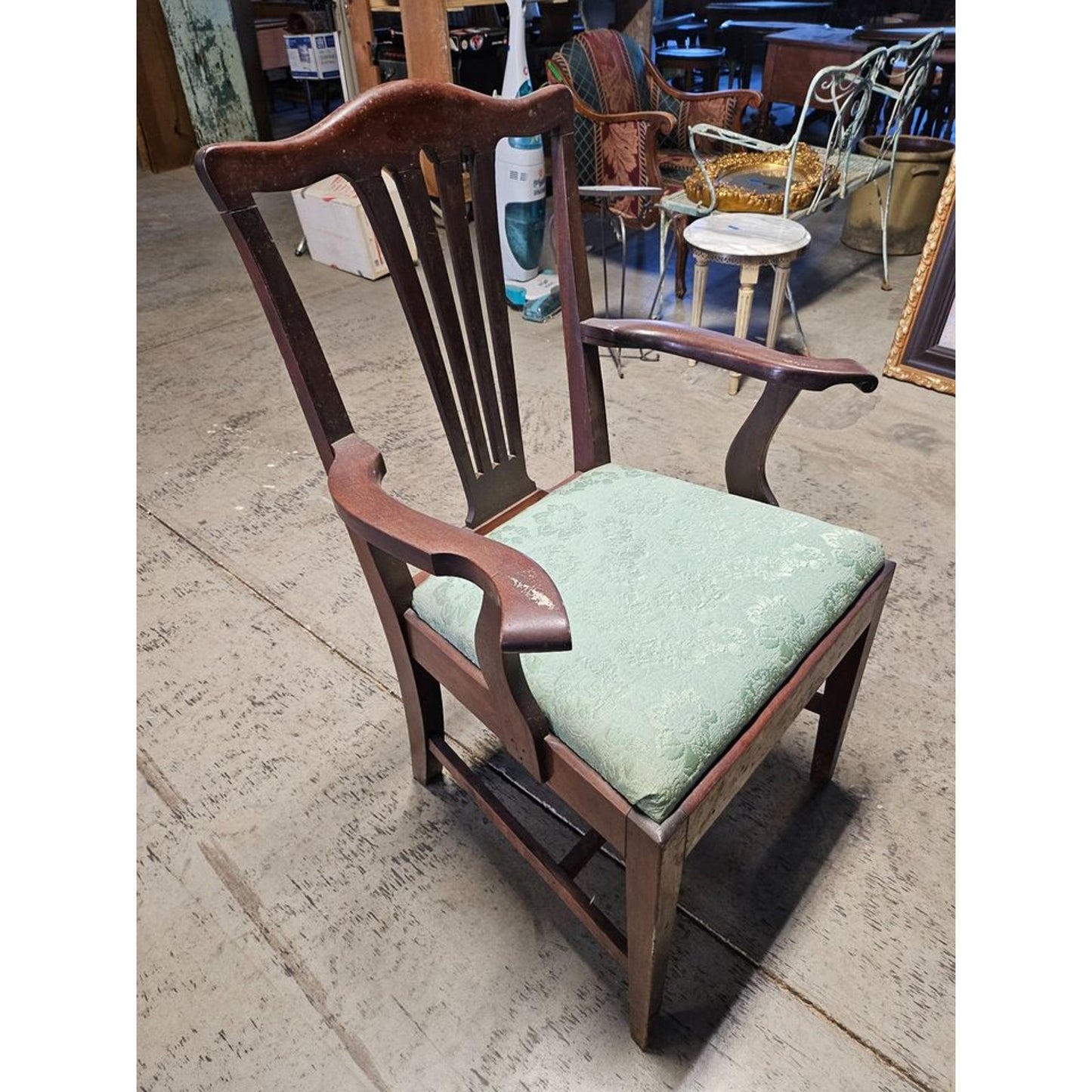 Antique Solid Mahogany Traditional Dining Table Arm Chair