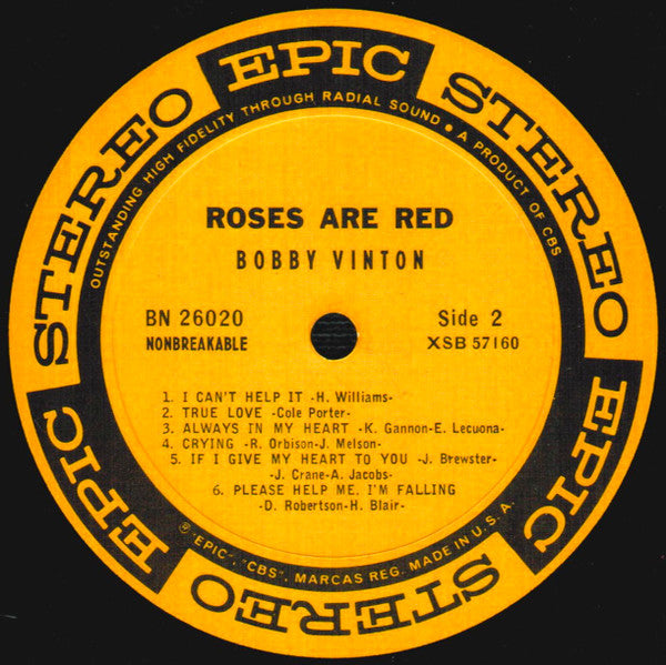 Bobby Vinton : Roses Are Red (LP,Album,Stereo)