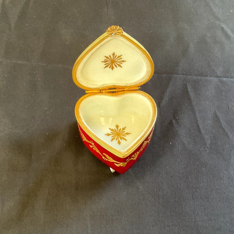 Antique Heart-Shaped Trinket Box