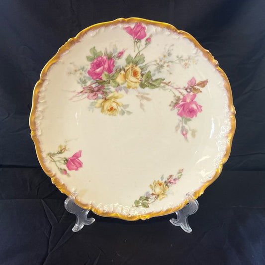 Antique Limoges Bernarduad Depose Hand Painted Porcelain Dinner Plate