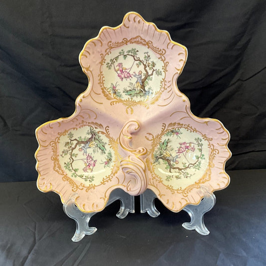 Decorated Three Compartment Dish