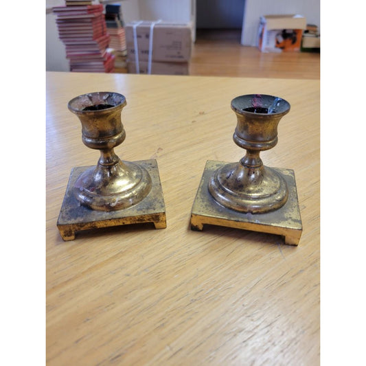 Pair of Vintage Brass Candlestick Holders