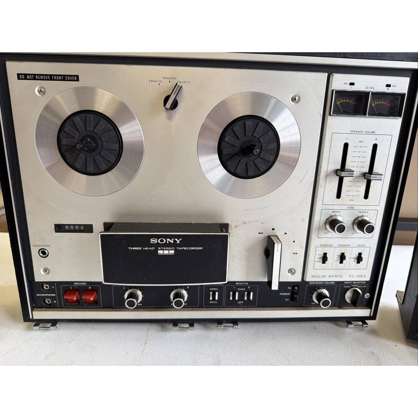 Sony TC‑353 Reel to Reel Tape Player Recorder No Power Cord Untested for Repairtion Candidate