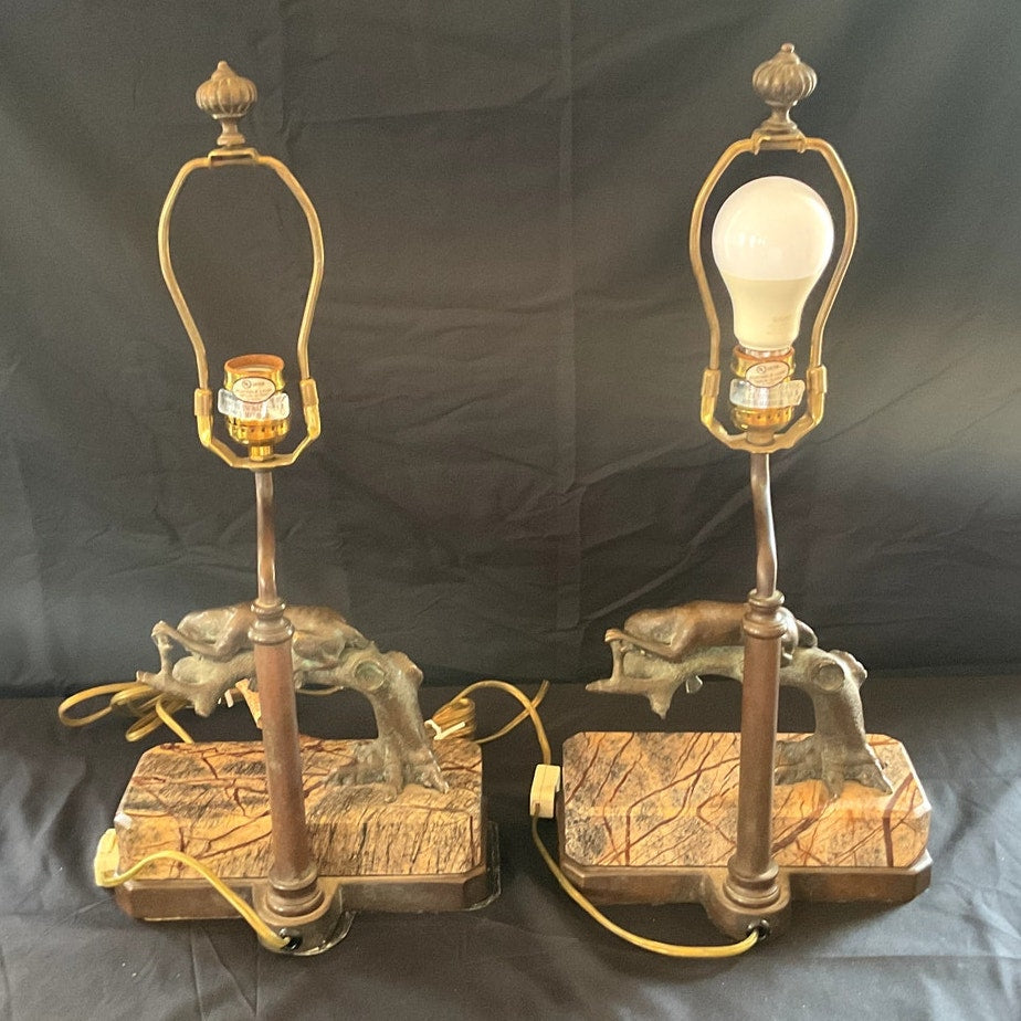 Theodore + Alexander Laying Dog Lamp - Pair