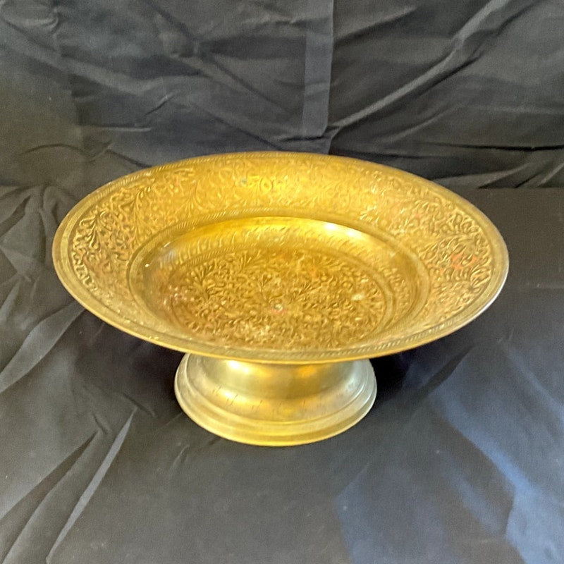 India Brass Pedestal Bowl