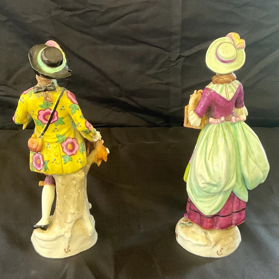 Antique English Chelsea Figurines - Pair