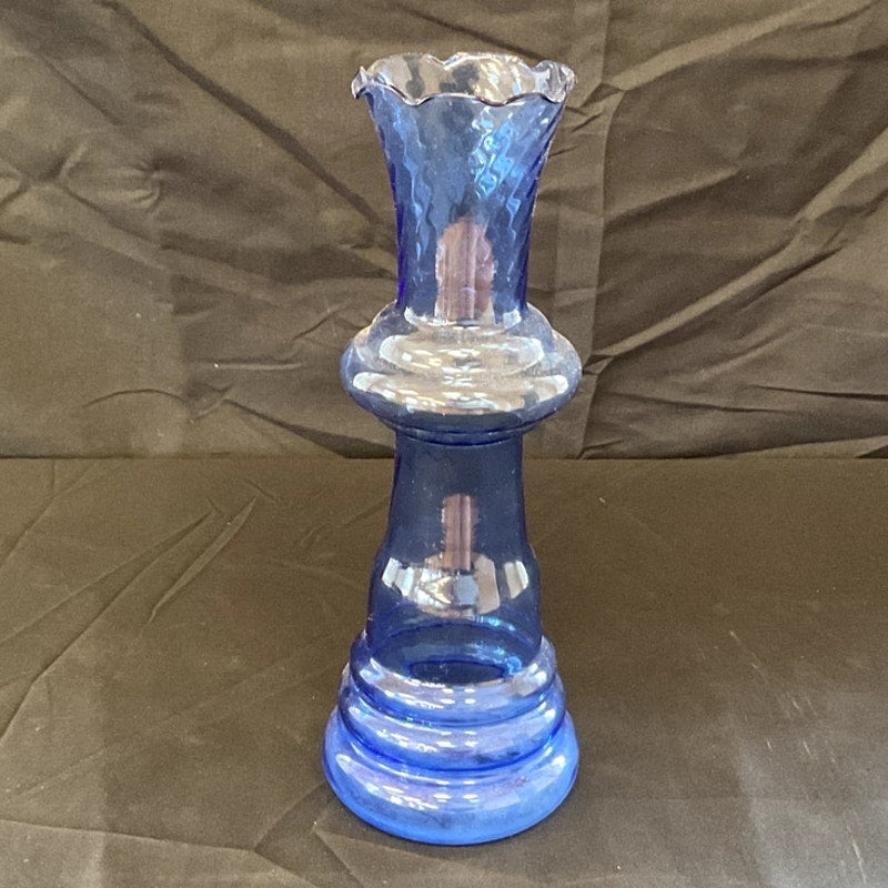 Vintage Blue Beehive Base Glass Bud Vase