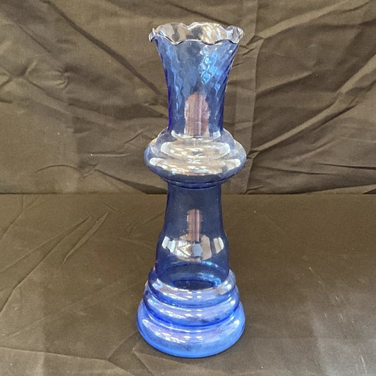 Vintage Blue Beehive Base Glass Bud Vase