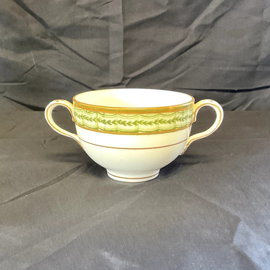 Crown Staffordshire Gilded w/ Ivy Pattern Bouillon Cup & Saucer