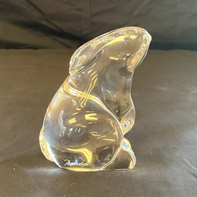 Vintage Baccarat Clear Crystal Bunny Paperweight