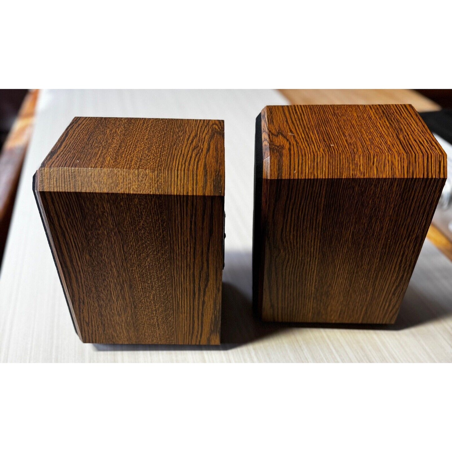BOSTON ACOUSTICS HD5 Bookshelf Speakers Set Wood Grain Tested Working
