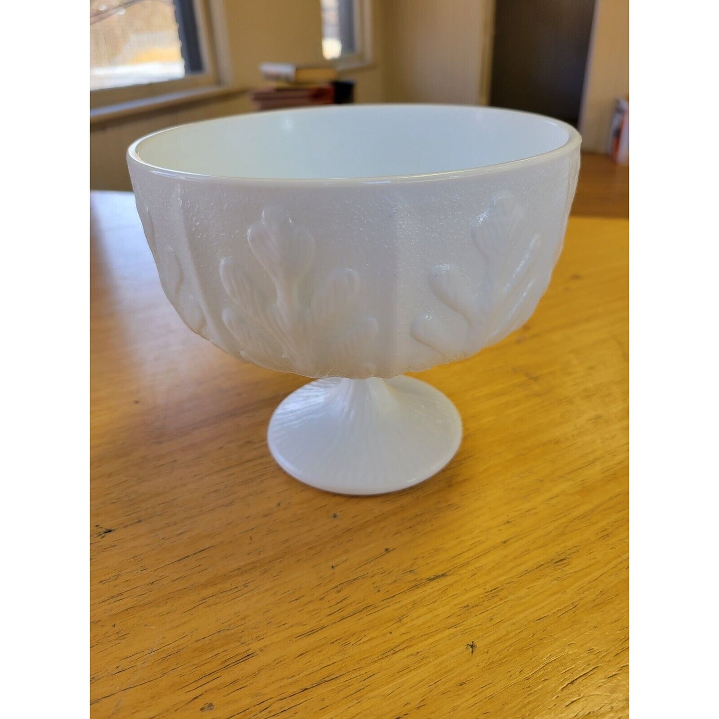 1975 F.T.D. Milk Glass Pedestal Bowl Planter