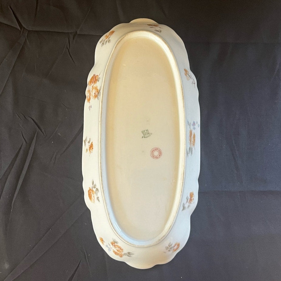 Antique CF Haviland Porcelain Floral Serving Dish