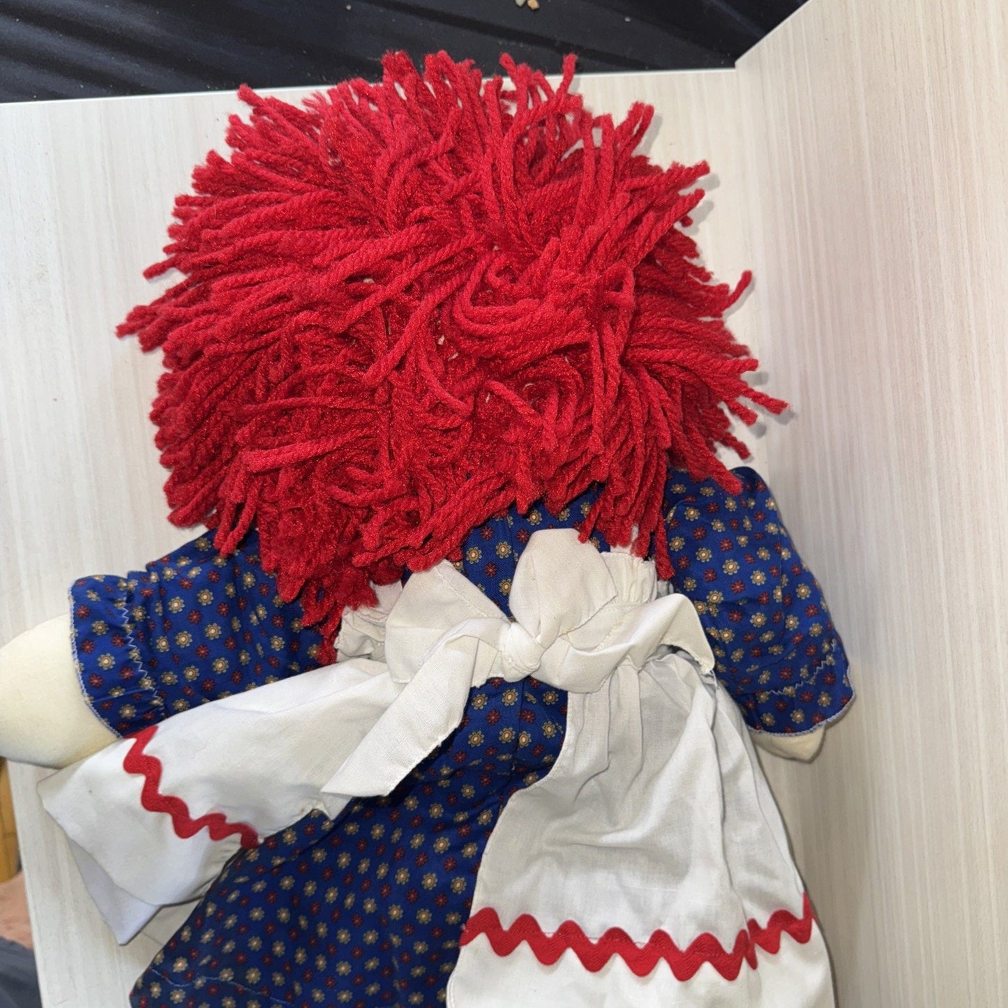 Raggedy Ann Doll VTG Handmade 22" Stuffed Toy Red Hair Cloth