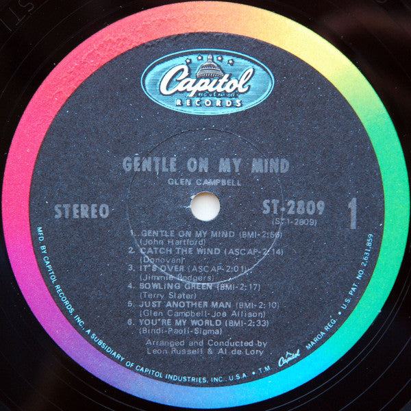 Glen Campbell : Gentle On My Mind (LP,Album,Stereo)