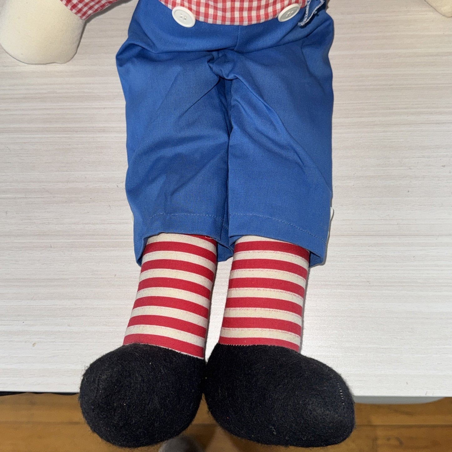 Raggedy Andy Doll Handmade VTG 22" Cloth Toy w/ Sailor Hat Unique Clean