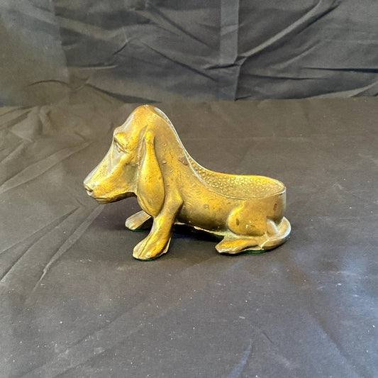 Ronson AMW Brass Basset Hound Pipe Holder