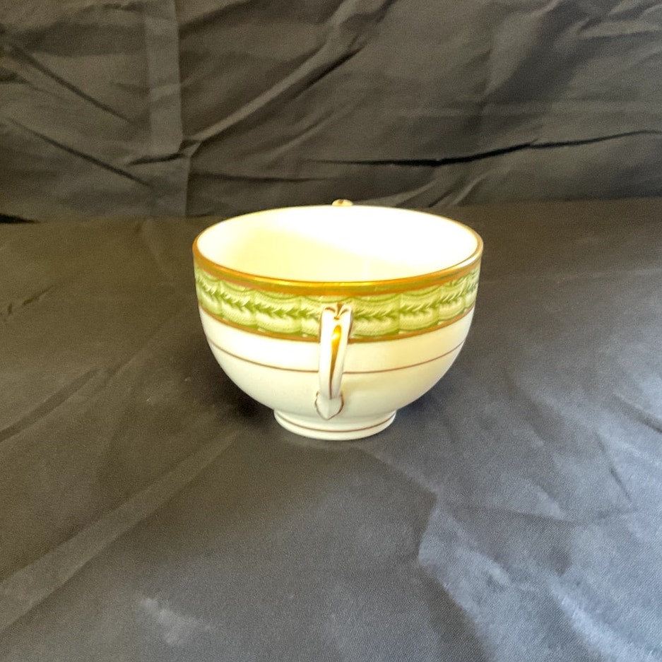 Crown Staffordshire Gilded w/ Ivy Pattern Bouillon Cup & Saucer