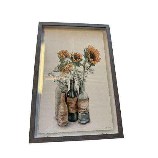 Sunflower Watercolor Framed Art By Marmont