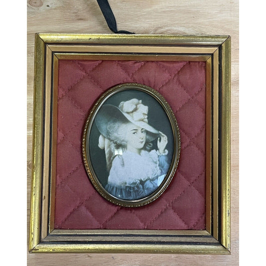 Vintage Miniature Framed Print of Duchess of Devonshire by Joshuah Reynolds