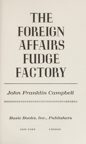 The Foreign Affairs Fudge Factory — cover