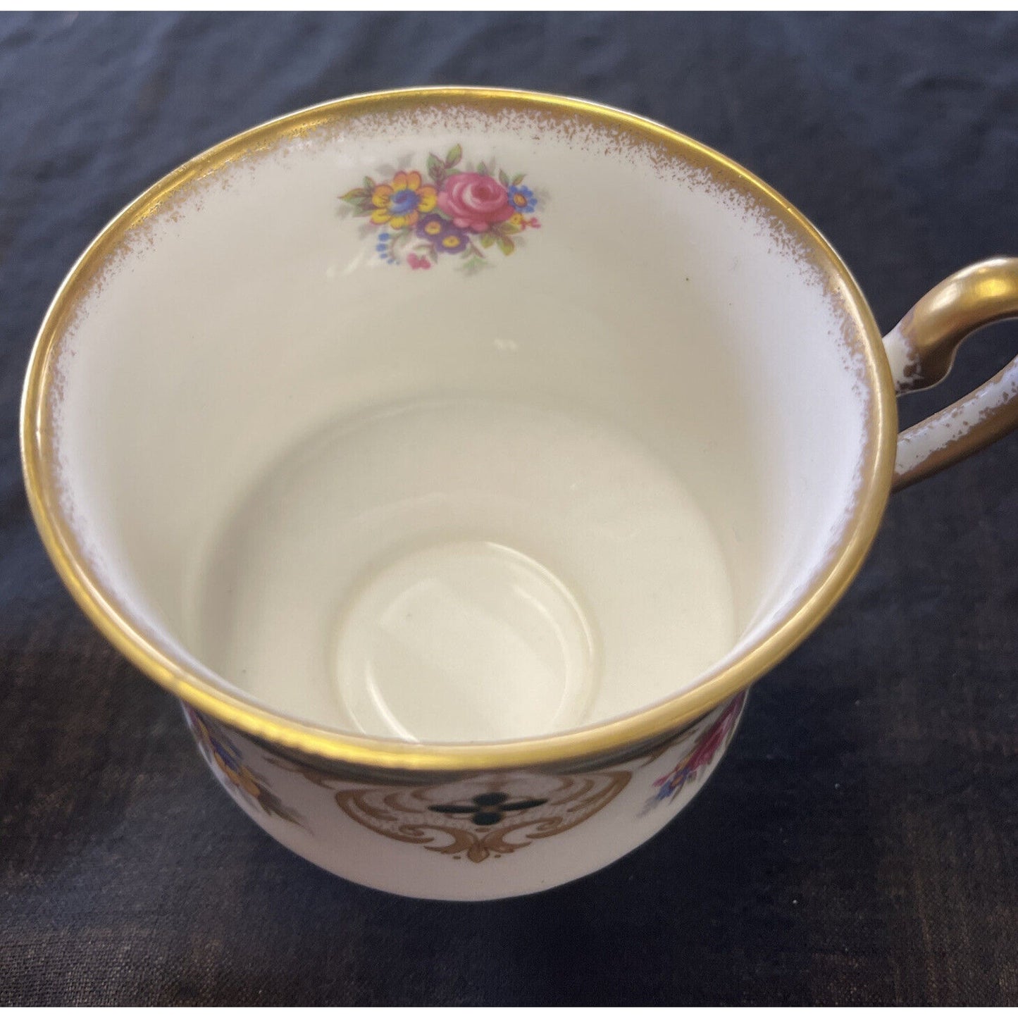Abbeydale Hand Painted Floral Pattern Coffee Cup and Saucer circa 1960's