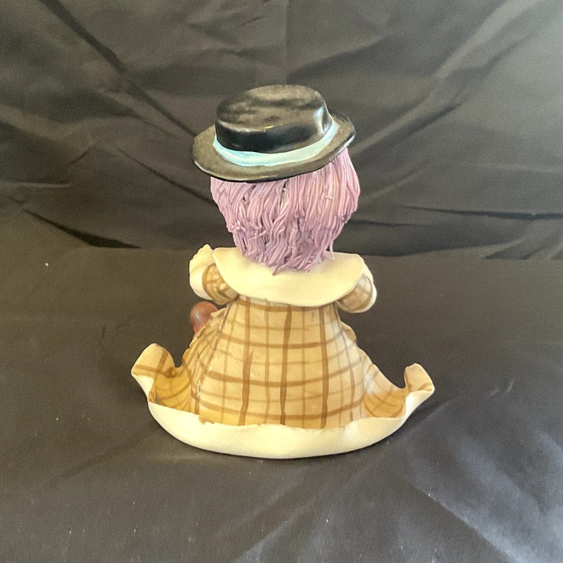 Vintage Spaghetti Hair Clown Figurine