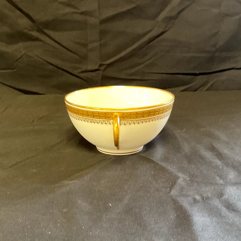 Wm Guering & Co. Limoges Gilded Bouillon Cup & Saucer circa 1900s