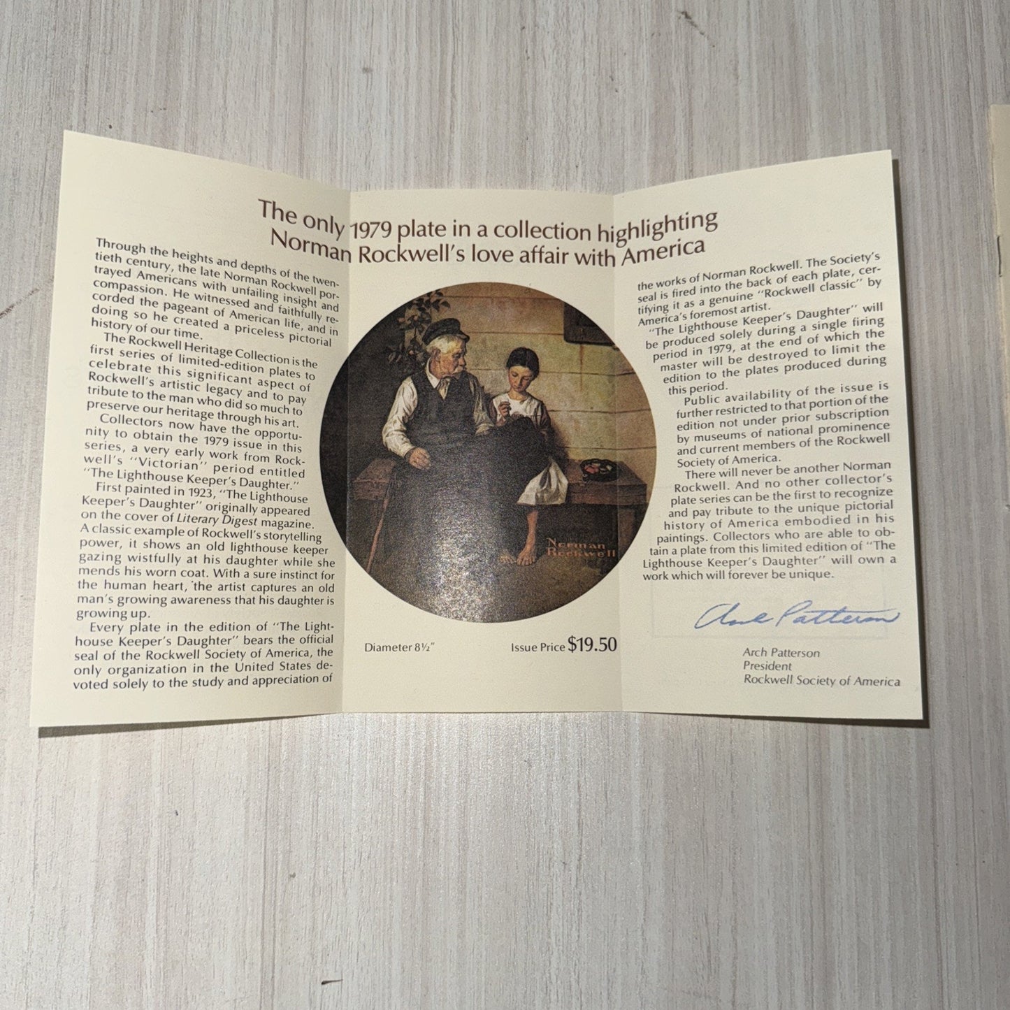 Norman Rockwell Plate Lighthouse Keeper’s Daughter w/ COA & Box
