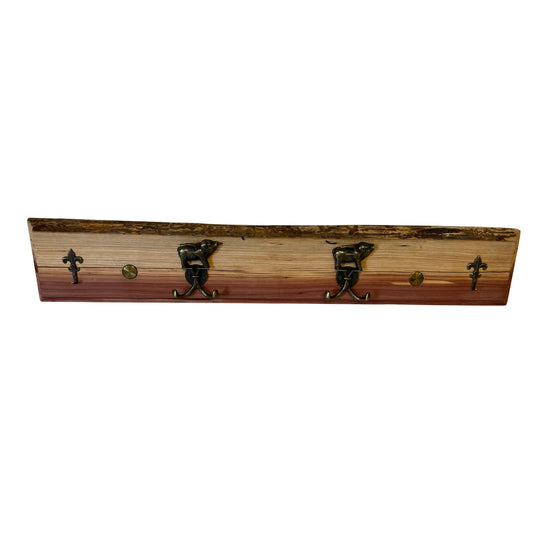 The French Pig – Cypress Coat Rack with Flying Pigs & Fleur-de-Lis