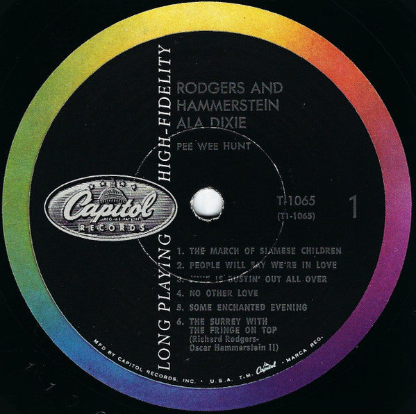 Pee Wee Hunt : Rodgers And Hammerstein Ala Dixie (LP,Mono)