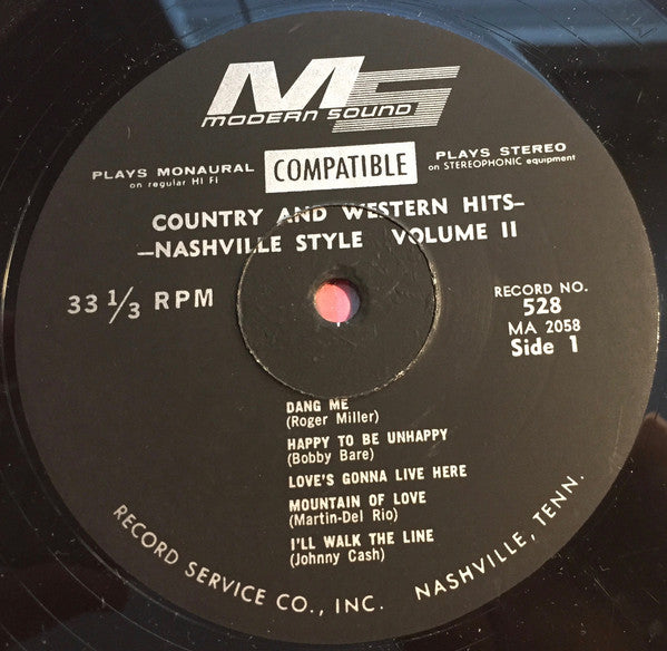 Various : Country & Western Hits Nashville Style Volume 2 (LP,Compilation)