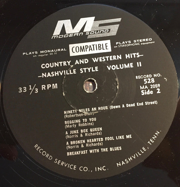 Various : Country & Western Hits Nashville Style Volume 2 (LP,Compilation)