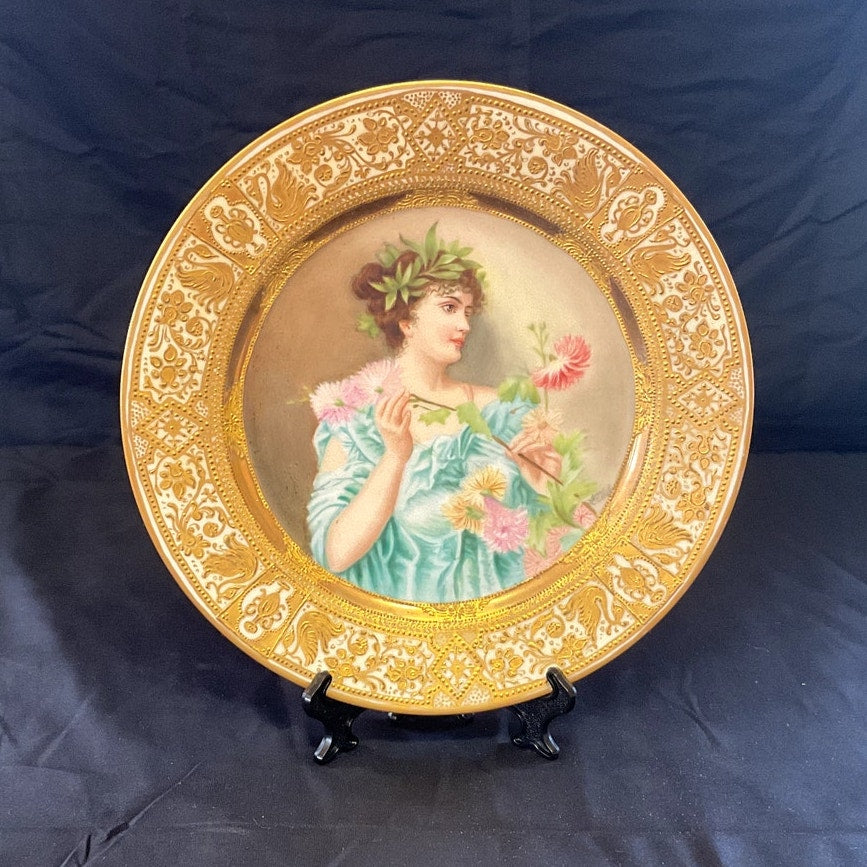 Vintage Haviland Hand Painted Grecian Portrait Cabinet Plate