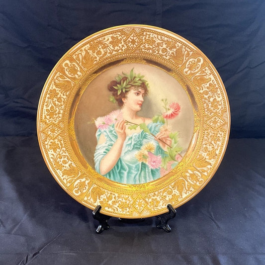 Vintage Haviland Hand Painted Grecian Portrait Cabinet Plate