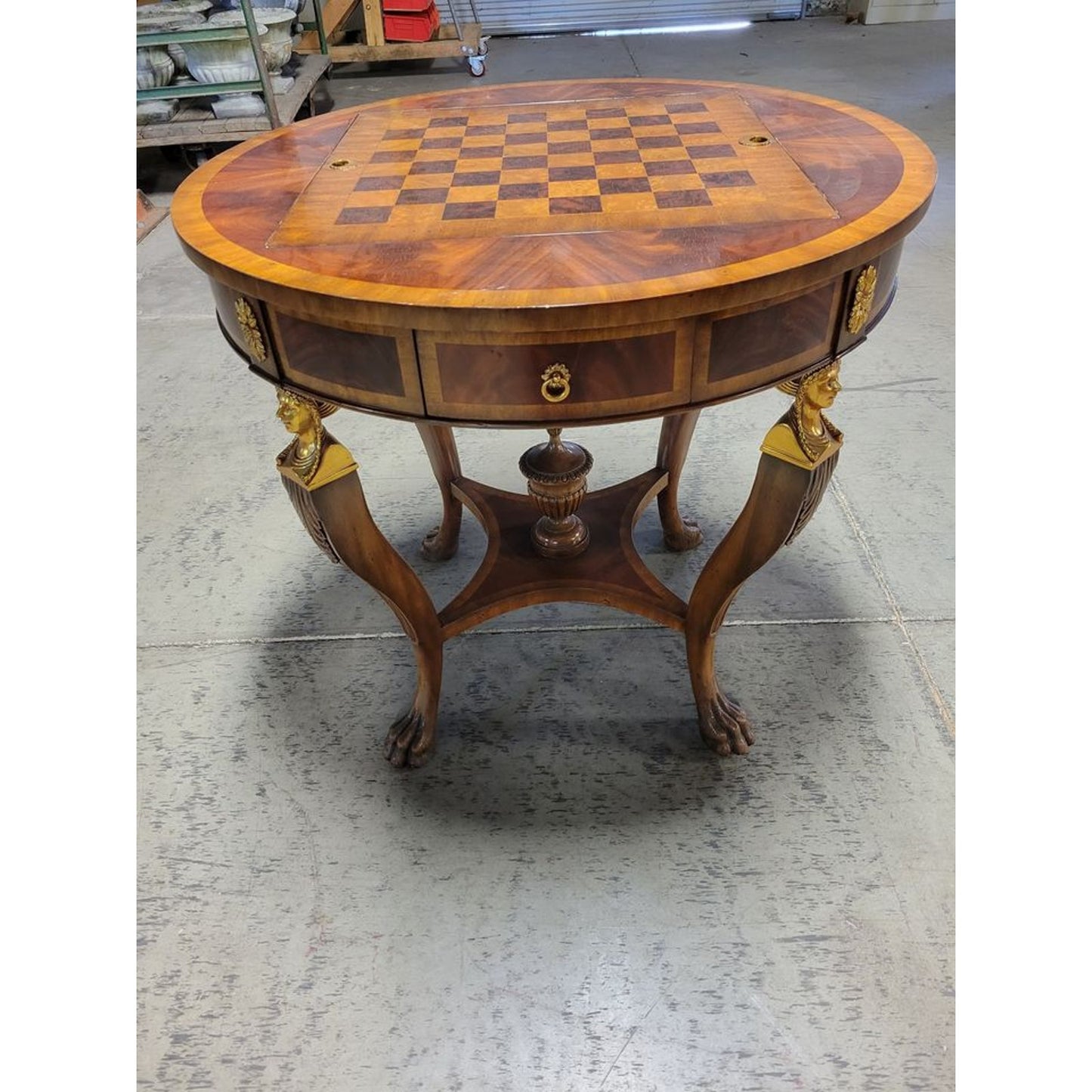 Maitland-Smith Mahogany & Gilt Bronze Game Table